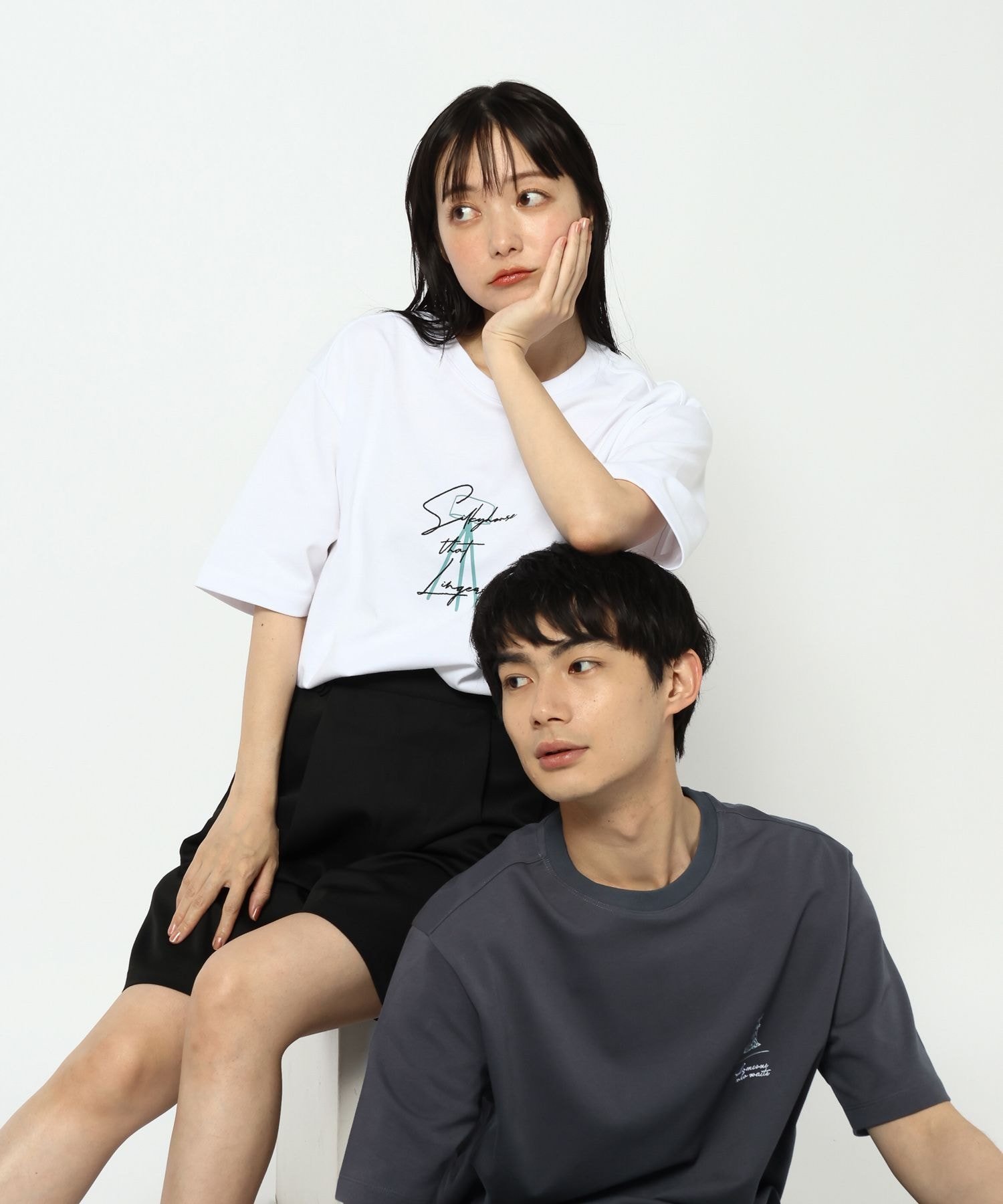 マイニチタキノウクルー/プリントTシャツ/636401 グローバルワーク トップス カットソー・Tシャツ グレー ネイビー ホワイト ブラック