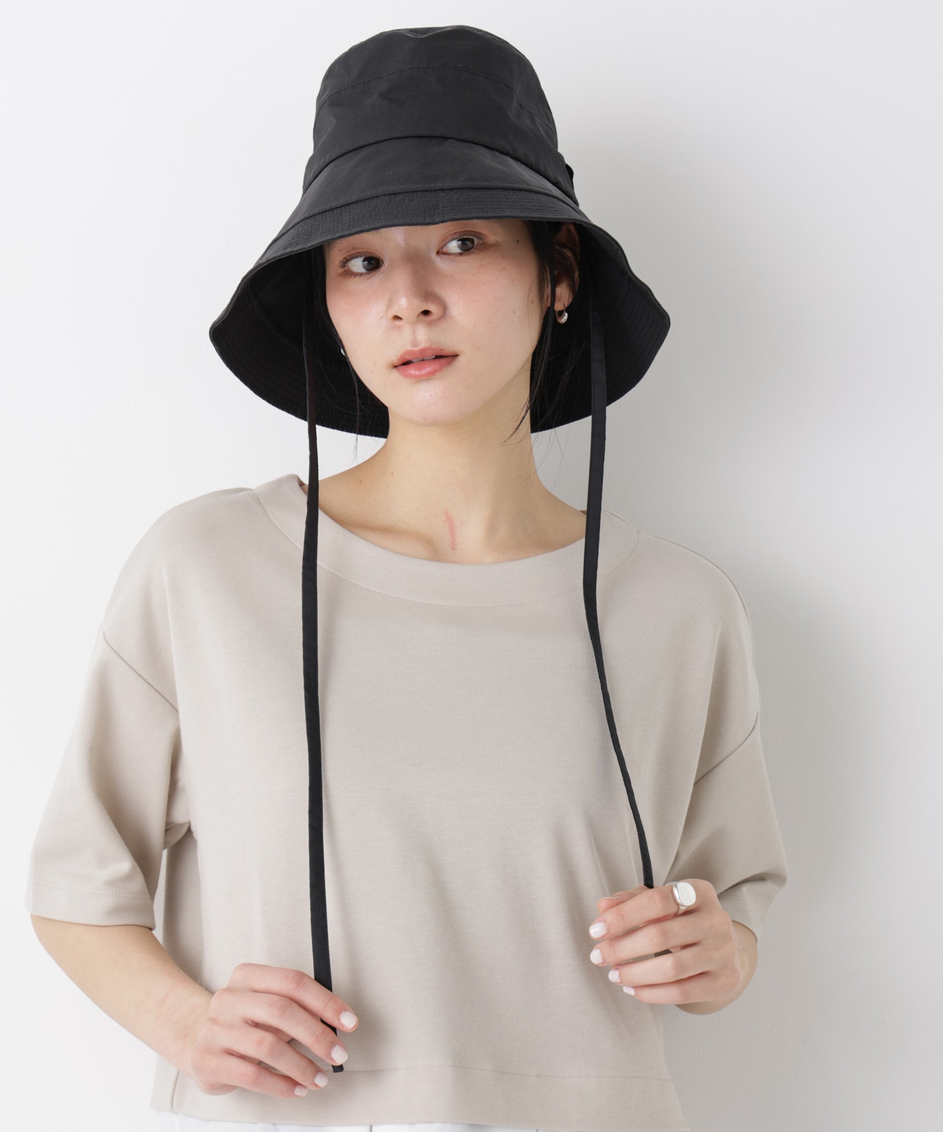 【SALE／40%OFF】NANO universe 遮光遮熱ナイロンハット ナノユニバース 帽子 その他の帽子 ベージュ ブラック