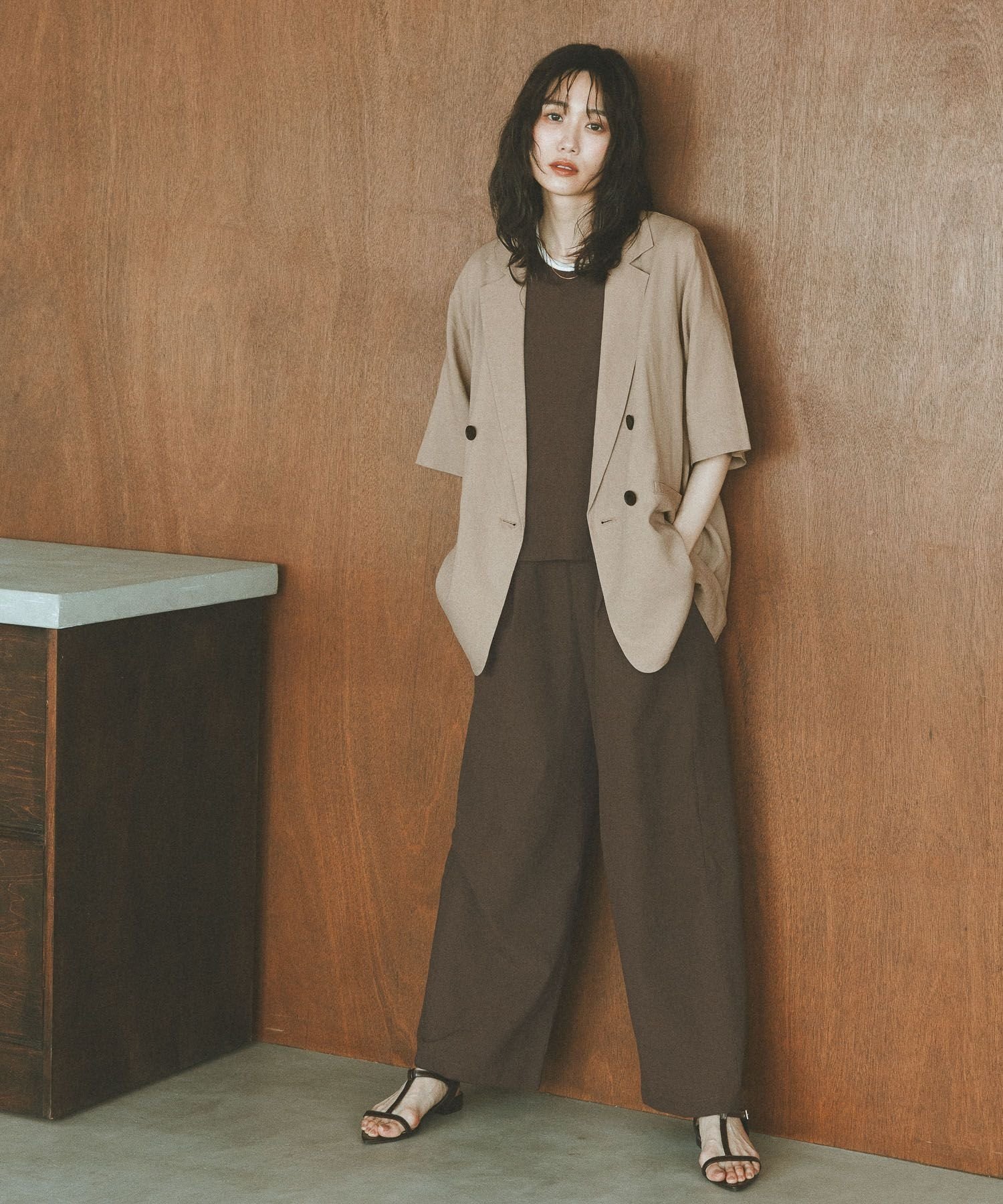 【SALE／52%OFF】GLOBAL WORK Airy Breezeサロペット/645015 グローバルワーク オールインワン・オーバーオール オーバーオール・サロペット ブラウン グレー stylife-15698306 Rakuten Fashion サンプル画像3