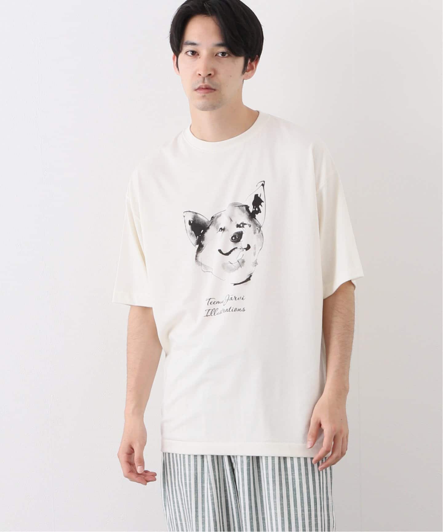 【SALE／40%OFF】417 EDIFICE 【Teemu Jarvi / テームヤルヴィ】別注 DOG Tシャツ HAPPY フォーワンセブン エディフィス カットソー Tシャツ ブラウン