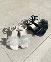 【SALE/30%OFF】MAJESTIC LEGON チュール×パール厚底サンダル マジェスティックレゴン シューズ・靴 サンダル ホワイト ブラック【送料無...