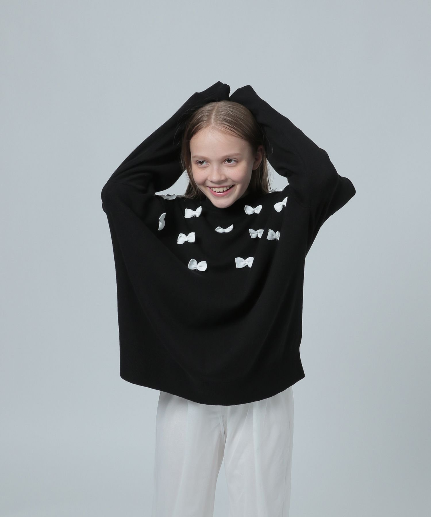 【SALE／30%OFF】LOWRYS FARM リボンBIGプルオーバーロングスリーブ ローリーズファーム トップス ニット【送料無料】のサムネイル