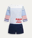 RALPH LAUREN（ラルフローレン）(ベビー)ストライプド コットン Tシャツ & カーゴ ショートパンツ セットシーズンのノーティカルスタイルにキュートなひねりをプラスする、ストライプ入りのコットンジャージーTシャツと、ストレッチツイルのカーゴショートパンツのセット・Ralph Laurenのコットン製品を選ぶことで、環境の保護と修復に努めながら、コットン業界が今後も成長を続けられるように支援するBetter Cotton（TM）ミッションへのRalph Laurenの取り組みをサポートすることになります。・本商品は物質収支方式に則って材料を調達しているため、全ての製品にBetter Cotton（TM）が含まれない可能性があります。・Tシャツ：ボートネック / 背面中央に3つボタンプラケット / 長袖 / 左裾にPolo RL Co Atelierとアンカーのプリント・ショートパンツ：ベルトループ / 伸縮性のある背面ウエスト / 3カ月ー6カ月サイズはフライなし / 9カ月ー24カ月サイズはジップフライ / フロント中央にボタン留め / フロントに斜めポケット2つ / 両脚にカーゴポケット※注意：柄の配置は、商品によって異なります。　【素材】・（上）本体：綿 100％ （下）本体：綿 98％、ポリウレタン 2％【生産国】マカオ型番：CWPO2STI9S20067-100-j KC3820【採寸】18M：身丈35.5、総丈24.524M：身丈37、総丈27商品のサイズについて【商品詳細】-素材：-サイズ：24M、18M※画面上と実物では多少色具合が異なって見える場合もございます。ご了承ください。商品のカラーについて 【予約商品について】 ※「先行予約販売中」「予約販売中」をご注文の際は予約商品についてをご確認ください。RALPH LAUREN（ラルフローレン）(ベビー)ストライプド コットン Tシャツ & カーゴ ショートパンツ セットシーズンのノーティカルスタイルにキュートなひねりをプラスする、ストライプ入りのコットンジャージーTシャツと、ストレッチツイルのカーゴショートパンツのセット・Ralph Laurenのコットン製品を選ぶことで、環境の保護と修復に努めながら、コットン業界が今後も成長を続けられるように支援するBetter Cotton（TM）ミッションへのRalph Laurenの取り組みをサポートすることになります。・本商品は物質収支方式に則って材料を調達しているため、全ての製品にBetter Cotton（TM）が含まれない可能性があります。・Tシャツ：ボートネック / 背面中央に3つボタンプラケット / 長袖 / 左裾にPolo RL Co Atelierとアンカーのプリント・ショートパンツ：ベルトループ / 伸縮性のある背面ウエスト / 3カ月ー6カ月サイズはフライなし / 9カ月ー24カ月サイズはジップフライ / フロント中央にボタン留め / フロントに斜めポケット2つ / 両脚にカーゴポケット※注意：柄の配置は、商品によって異なります。　【素材】・（上）本体：綿 100％ （下）本体：綿 98％、ポリウレタン 2％【生産国】マカオ型番：CWPO2STI9S20067-100-j KC3820【採寸】18M：身丈35.5、総丈24.524M：身丈37、総丈27商品のサイズについて【商品詳細】-素材：-サイズ：24M、18M※画面上と実物では多少色具合が異なって見える場合もございます。ご了承ください。商品のカラーについて 【予約商品について】 ※「先行予約販売中」「予約販売中」をご注文の際は予約商品についてをご確認ください。■重要なお知らせ※ 当店では、ギフト配送サービス及びラッピングサービスを行っておりません。ご注文者様とお届け先が違う場合でも、タグ（値札）付「納品書 兼 返品連絡票」同梱の状態でお送り致しますのでご了承ください。 ラッピング・ギフト配送について※ 2点以上ご購入の場合、全ての商品が揃い次第一括でのお届けとなります。お届け予定日の異なる商品をお買い上げの場合はご注意下さい。お急ぎの商品がございましたら分けてご購入いただきますようお願い致します。発送について ※ 買い物カートに入れるだけでは在庫確保されませんのでお早めに購入手続きをしてください。当店では在庫を複数サイトで共有しているため、同時にご注文があった場合、売切れとなってしまう事がございます。お手数ですが、ご注文後に当店からお送りする「ご注文内容の確認メール」をご確認ください。ご注文の確定について ※ Rakuten Fashionの商品ページに記載しているメーカー希望小売価格は、楽天市場「商品価格ナビ」に登録されている価格に準じています。 商品の価格についてRALPH LAURENRALPH LAURENのその他のトップストップスご注文・お届けについて発送ガイドラッピンググッズ3,980円以上送料無料ご利用ガイド