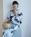 utatane 浴衣2点セット 白地に涼しげ花重ね ウタタネ 着物・浴衣・和装小物 浴衣【送料無料】