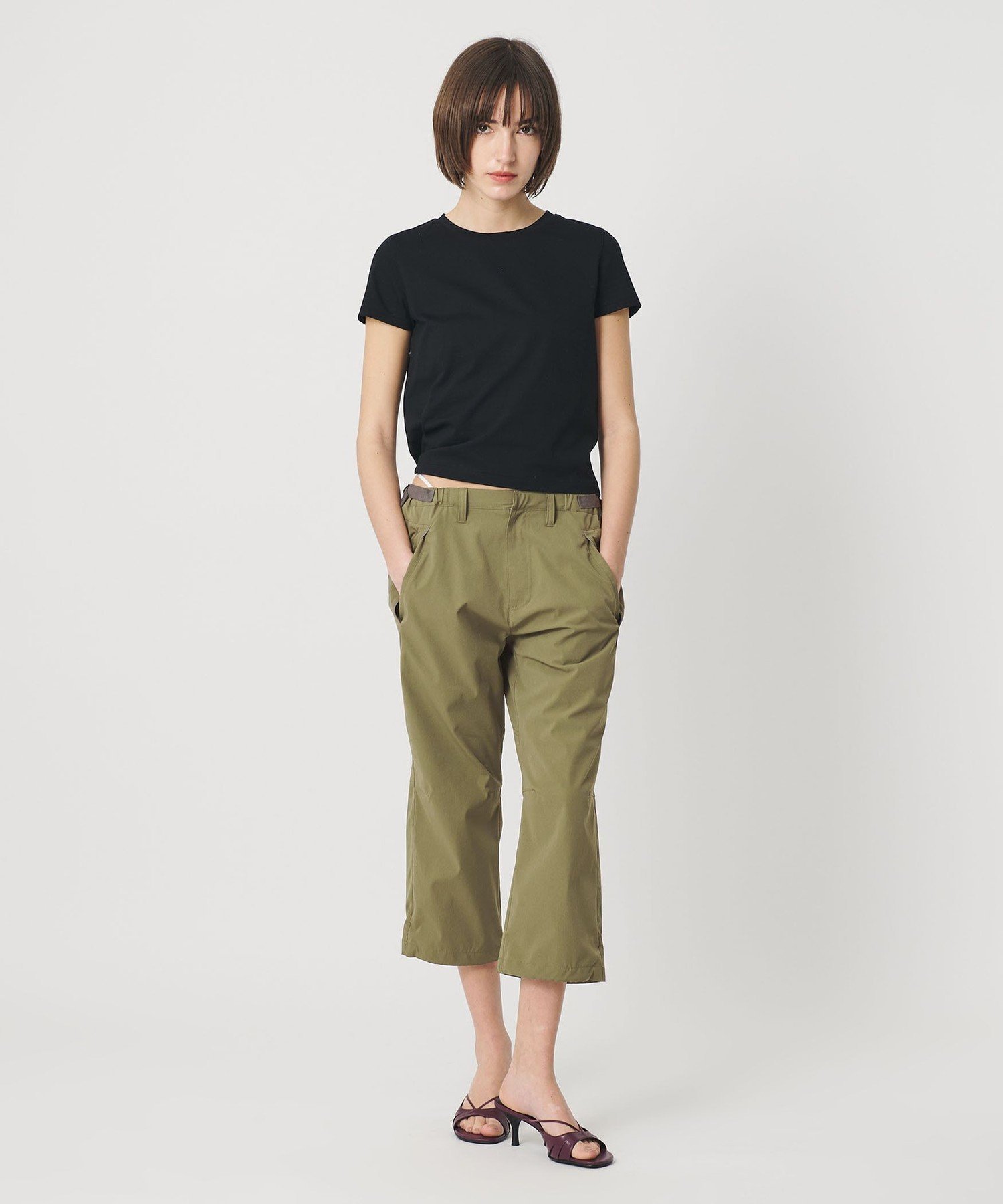 ＜ATTISESSION＞フィールド クロップド パンツ ビューティー＆ユース ユナイテッドアローズ パンツ その他のパンツ ブラック グリーン