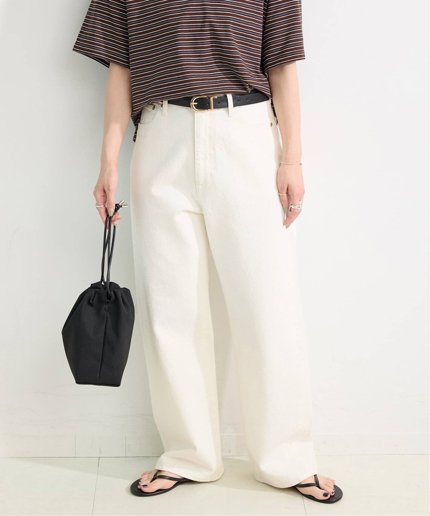ウォッシャブル / DU JOUR / デュ ジュール *MAI.M. LINEAR JEAN ベーセーストック パンツ ジーンズ・デニムパンツ ブラック ワインレッド ホワイト ブルー