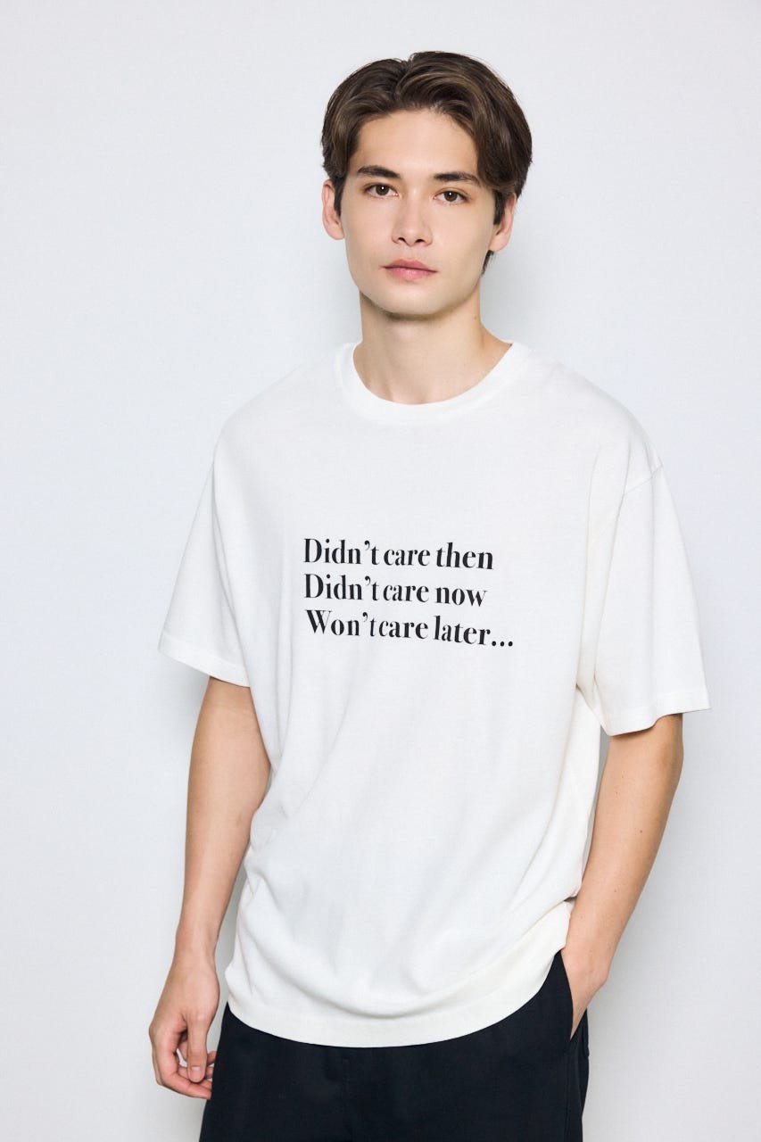 引き揃え天竺Didn't care Tシャツ アズールバイマウジー トップス カットソー・Tシャツ ブラック ホワイト
