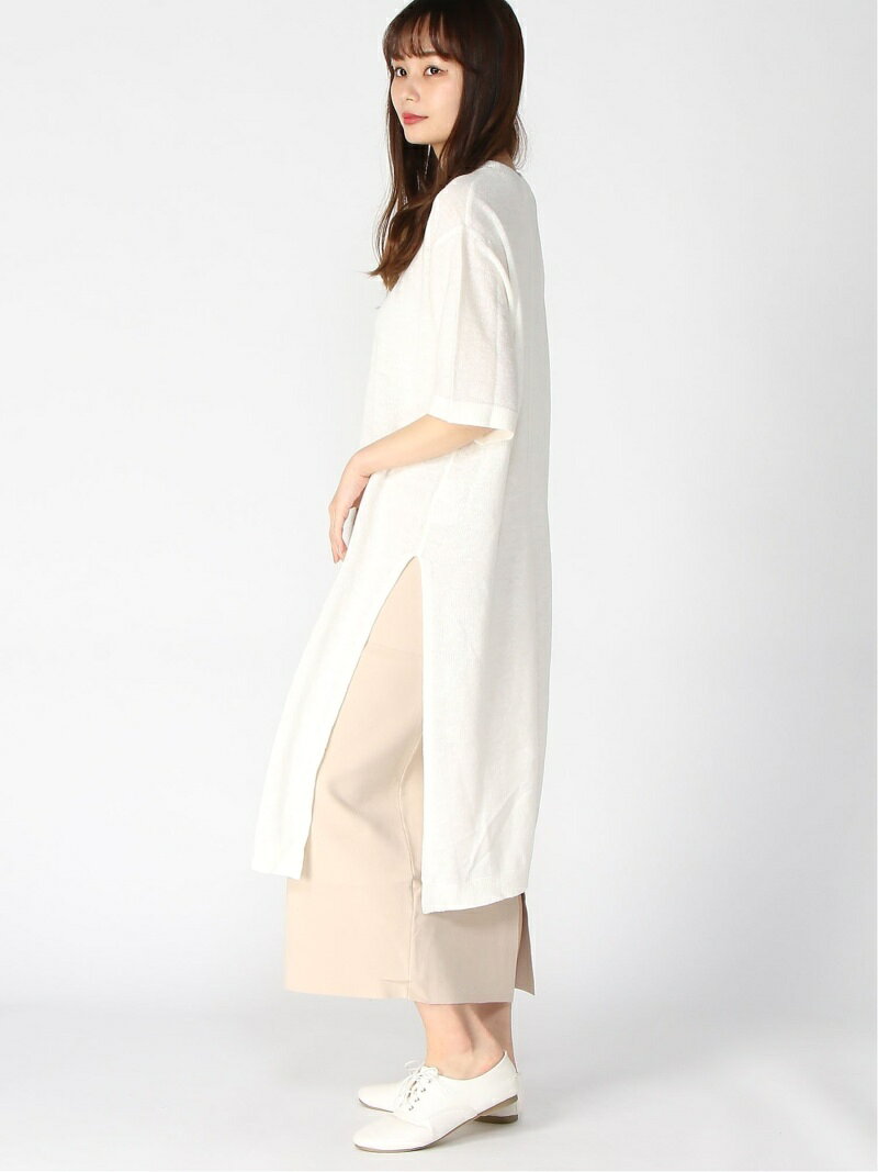 Spick & Span Spick and Span/(W)フレンチ リネン スリットワンピース ベーセーストック ワンピース・ドレス ワンピース ホワイト