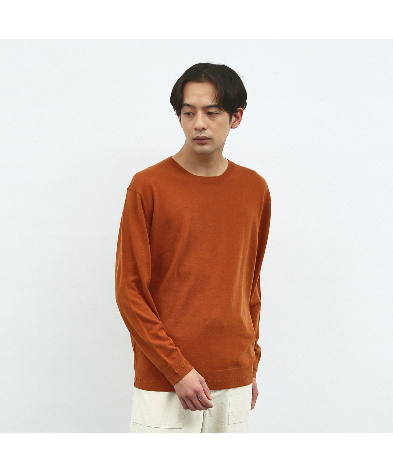 【SALE／40%OFF】ABAHOUSE LASTWORD 【カシミヤブレンド】ハイゲージ クルーネック ニット アバハウス トップス ニット ブラック ホワイト グレー【送料無料】
