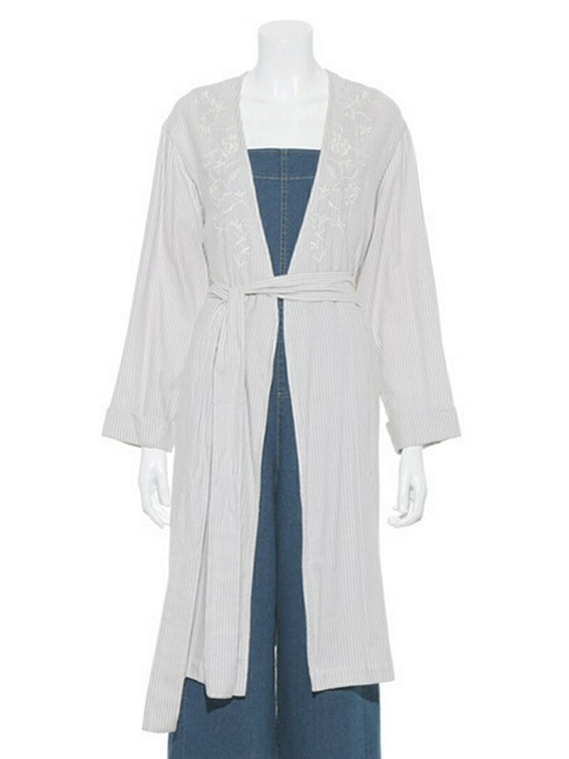 【SALE／99%OFF】SNIDEL エンブロイダリーガウン スナイデル コート/ジャケット ロングコート ネイビー ベージュのサムネイル