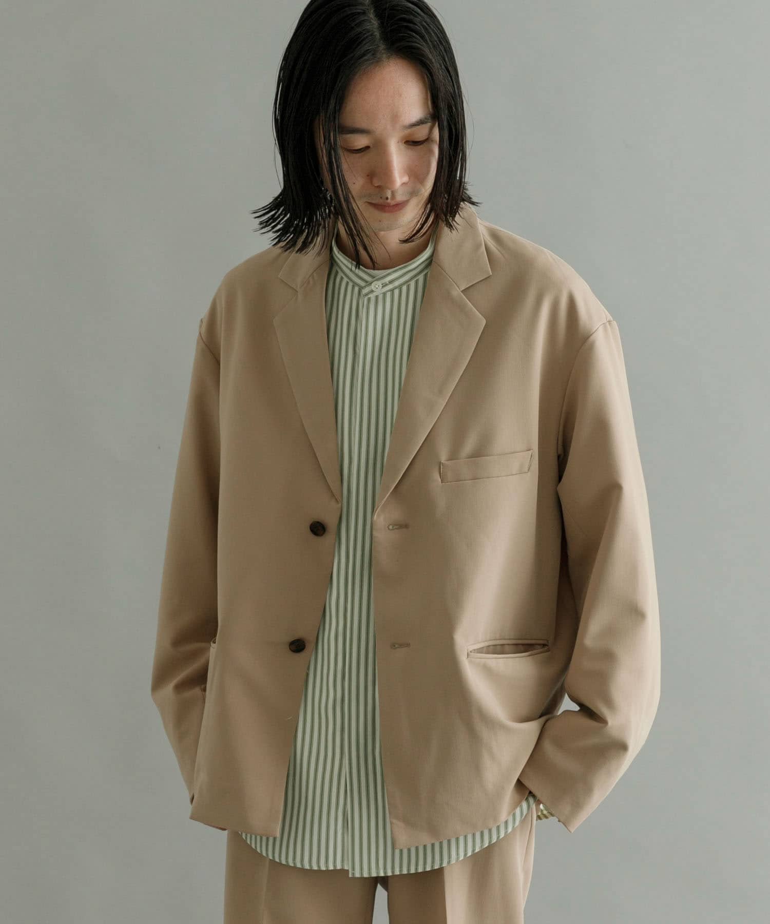 【SALE／65%OFF】URBAN RESEARCH 『セットアップ対応』URBAN RESEARCH iD ウーリーストレッチオーバージャケット アーバンリサーチ ジャケット・アウター テーラードジャケット・ブレザー ブルー ベージュ【送料無料】