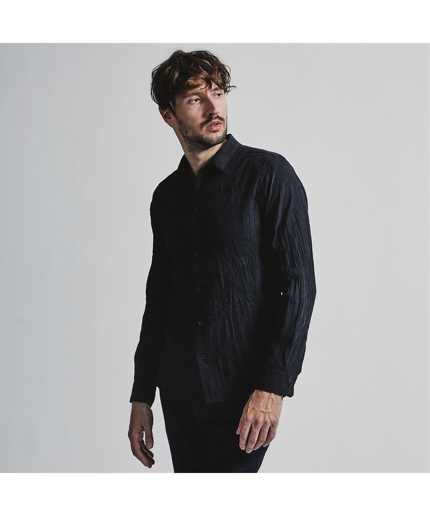 【SALE／30 OFF】5351POUR LES HOMMES フィブリルワッシャー 長袖シャツ ゴーサンゴーイチプールオム トップス シャツ ブラウス ブラック グレー ネイビー【送料無料】