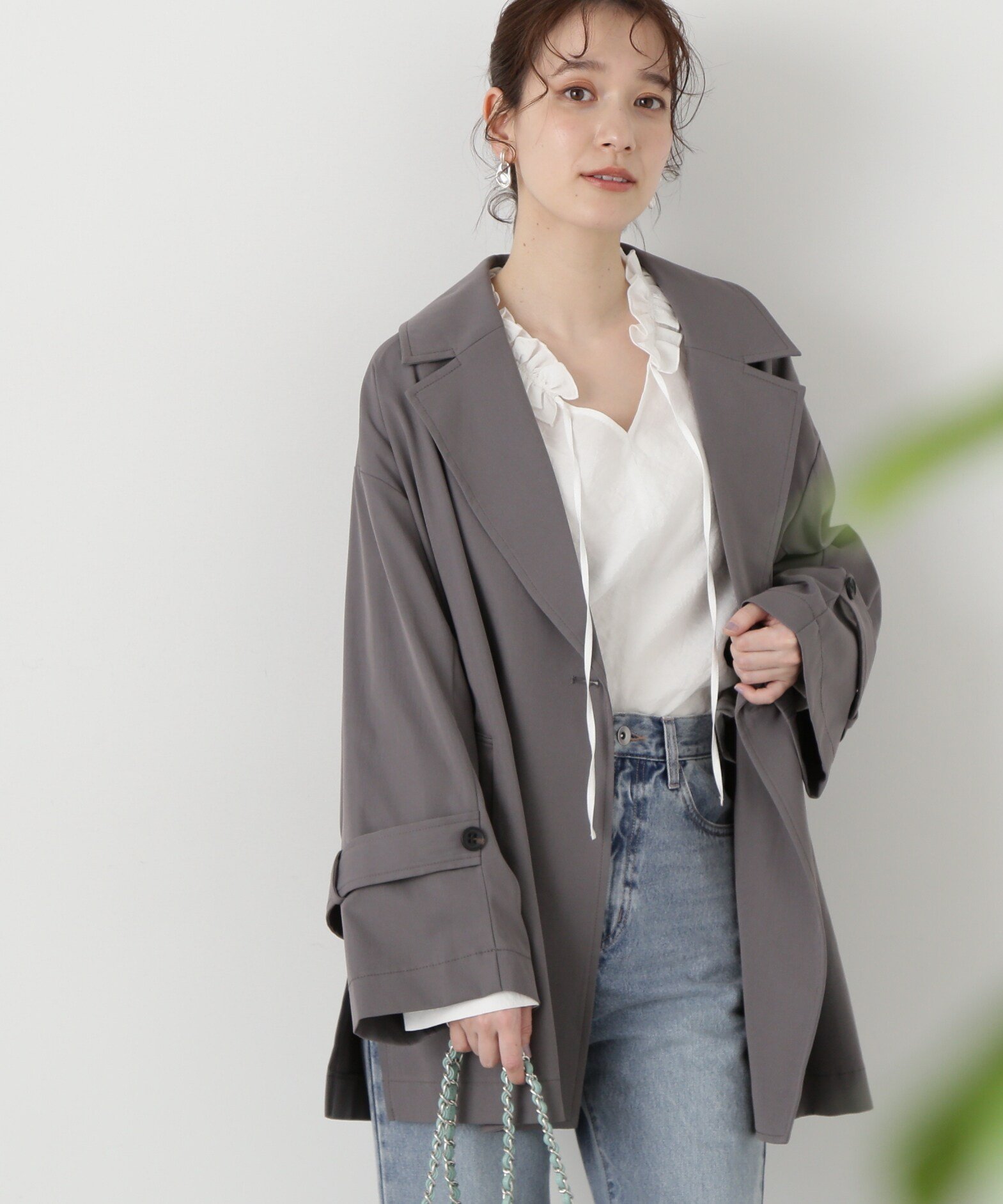 N. Natural Beauty Basic スプリングミディコート エヌ ナチュラルビューティーベーシック* ジャケット・アウター その他のジャケット・アウター ベージュ グレー