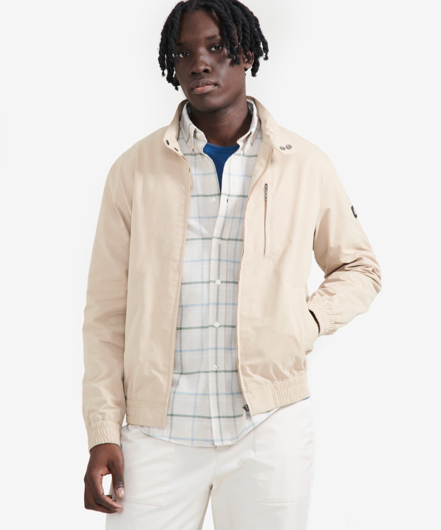 【SALE／50%OFF】AIGLE 撥水 スタンドカラー ショート丈ブルゾン エーグル ジャケット・アウター マウンテンパーカー ベージュ ネイビー【送料無料】