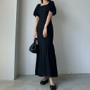 【SALE/70%OFF】JUNOAH Louere マーメイドワンピース ジュノア ワンピース・ドレス ワンピース グレー ピンク ブラウン ブルー ブラック ホワイト