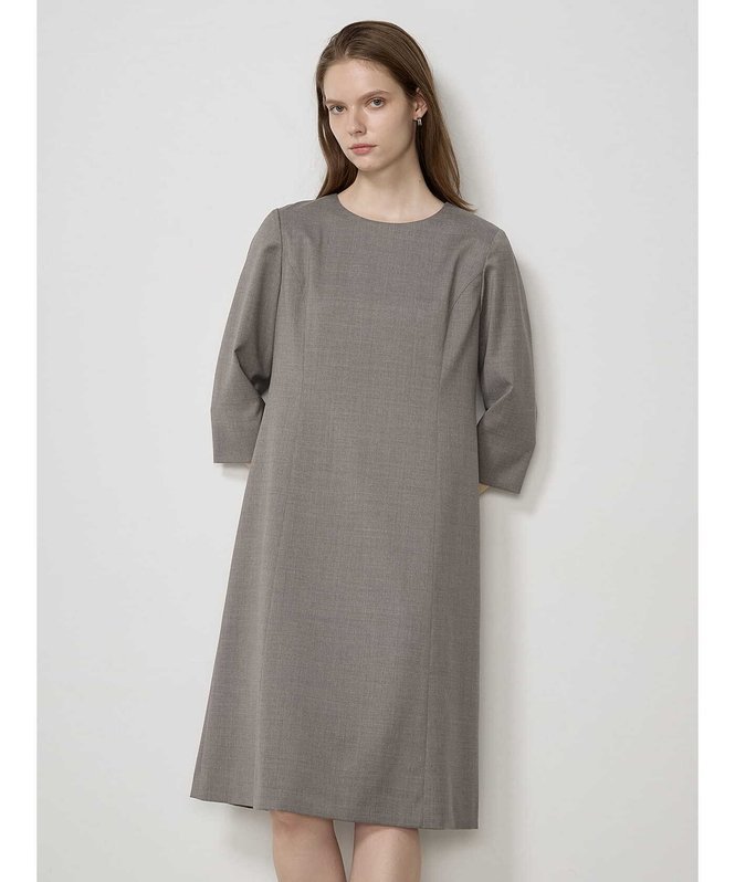 【SALE／50%OFF】Aquascutum WOMEN 【セットアップ対応】ストレッチツイル ワンピース アクアスキュータム ワンピース・ドレス ドレス ネイビー グレー【送料無料】