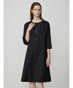 Aquascutum WOMEN 【セットアップ対応】ストレッチツイル ワンピース アクアスキュータム ワンピース・ドレス ドレス ネイビー グレー【送料無料】