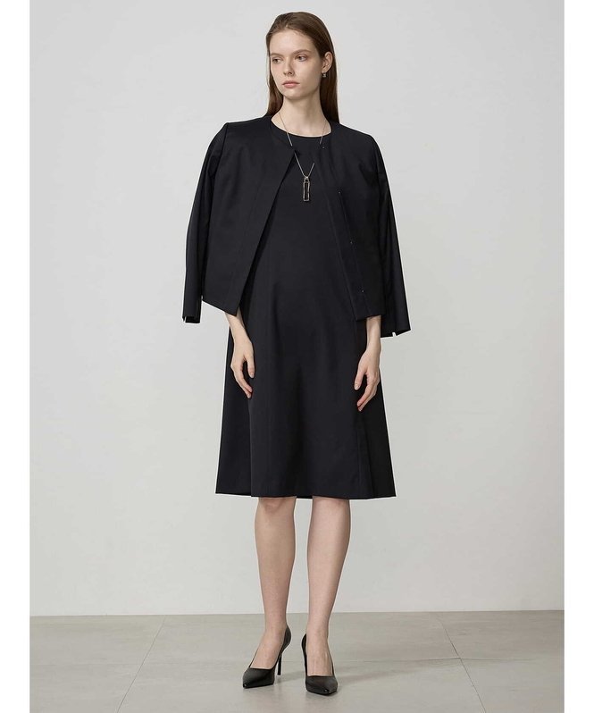 【SALE／50%OFF】Aquascutum WOMEN 【セットアップ対応】ストレッチツイル ワンピース アクアスキュータム ワンピース・ドレス ドレス ネイビー グレー【送料無料】