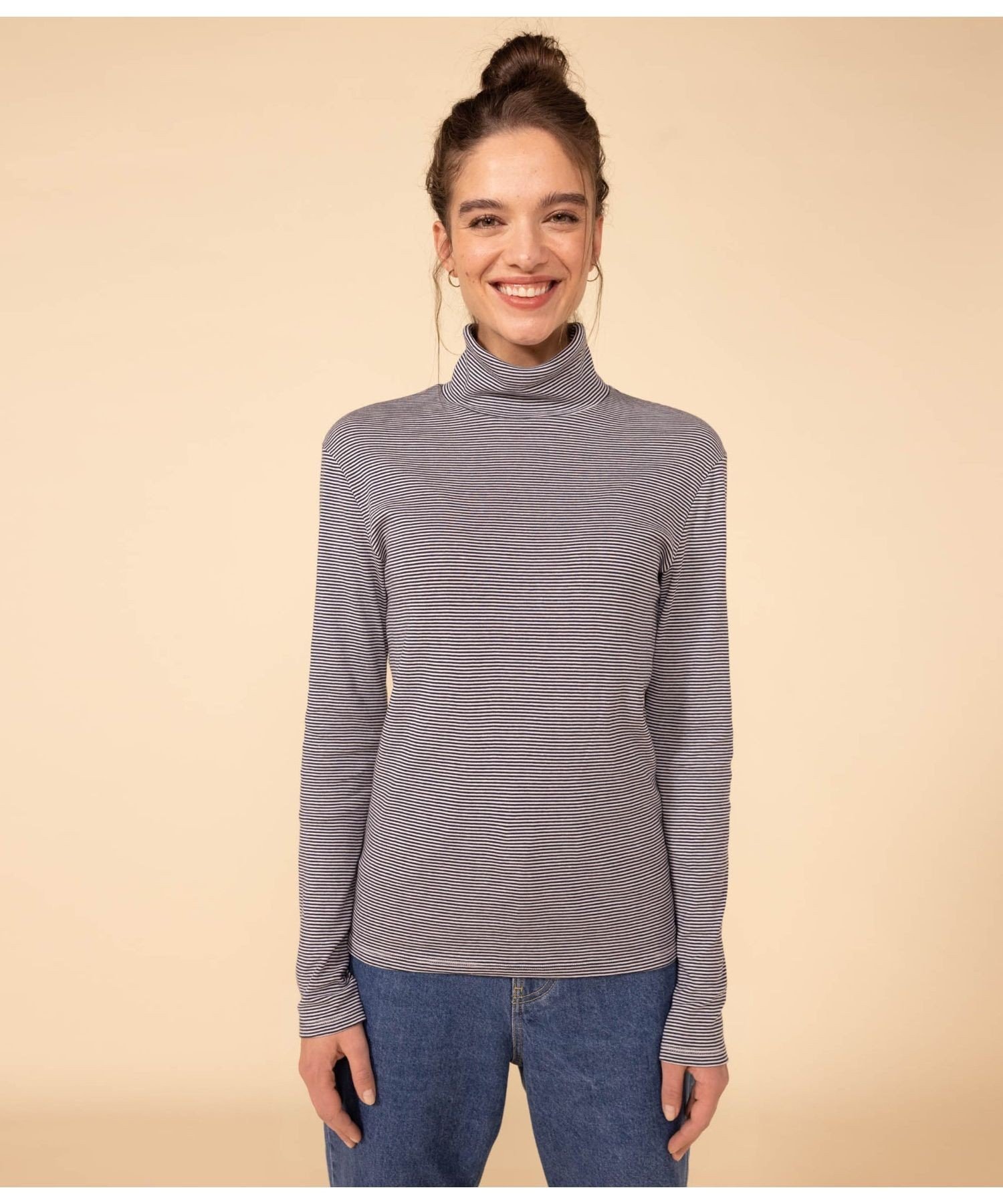 PETIT BATEAU 長袖タートルネック プチバトー トップス カットソー・Tシャツ【送料無料】