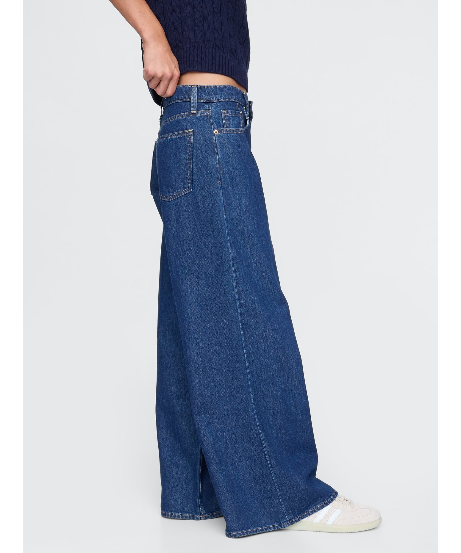 【SALE／69%OFF】GAP (W)スーパーバギーデニム ギャップ パンツ ジーンズ・デニムパンツ ネイビー