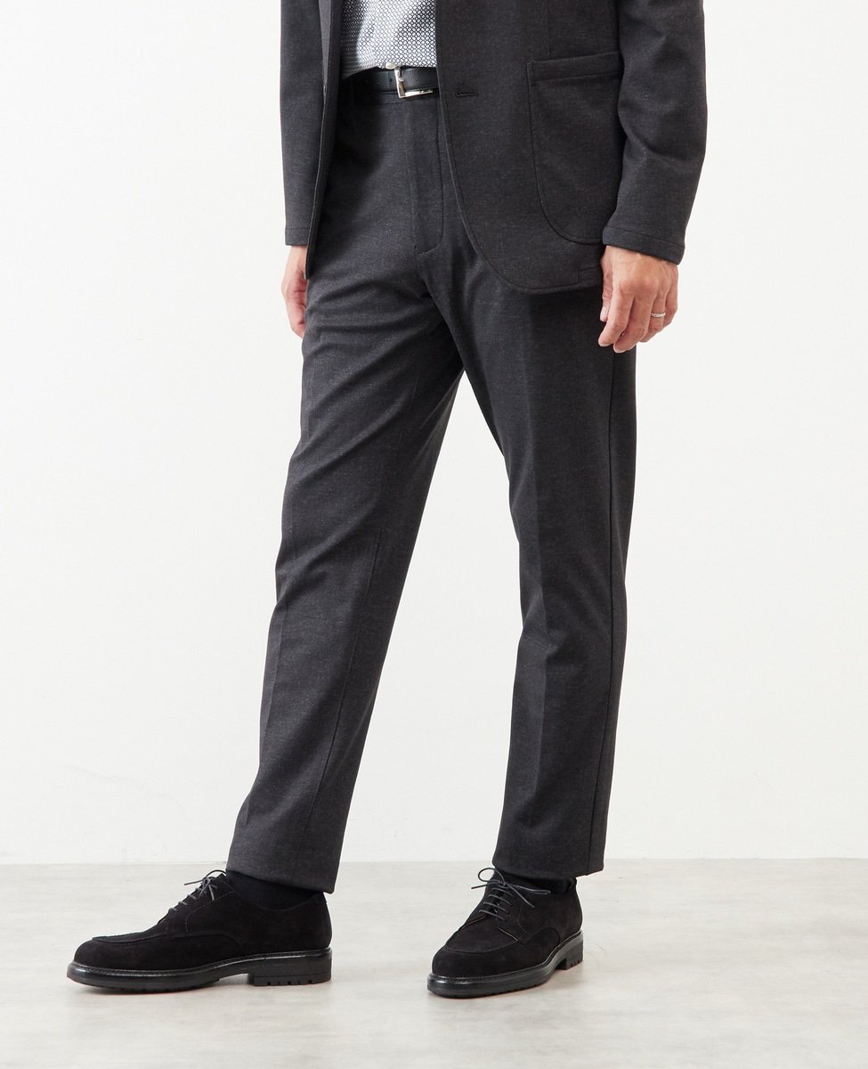 MEN'S MELROSE プリントテックジャージテーパードコンフォートパンツ(セットアップ可) メンズメルローズ パンツ スラックス・ドレスパンツ ネイビー グレー