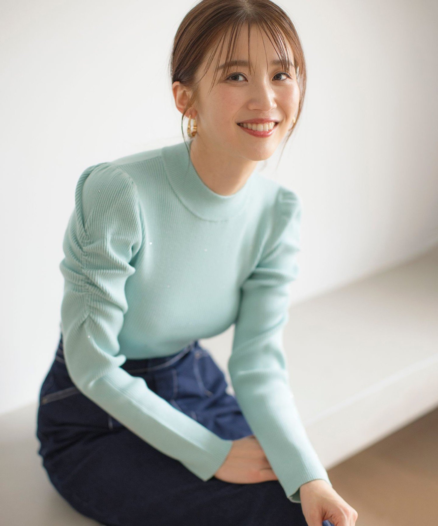 【SALE／50%OFF】ANY SIS L 【洗える】ビジュー プルオーバー エニィスィス トップス ニット グリーン ホワイト ブラック
