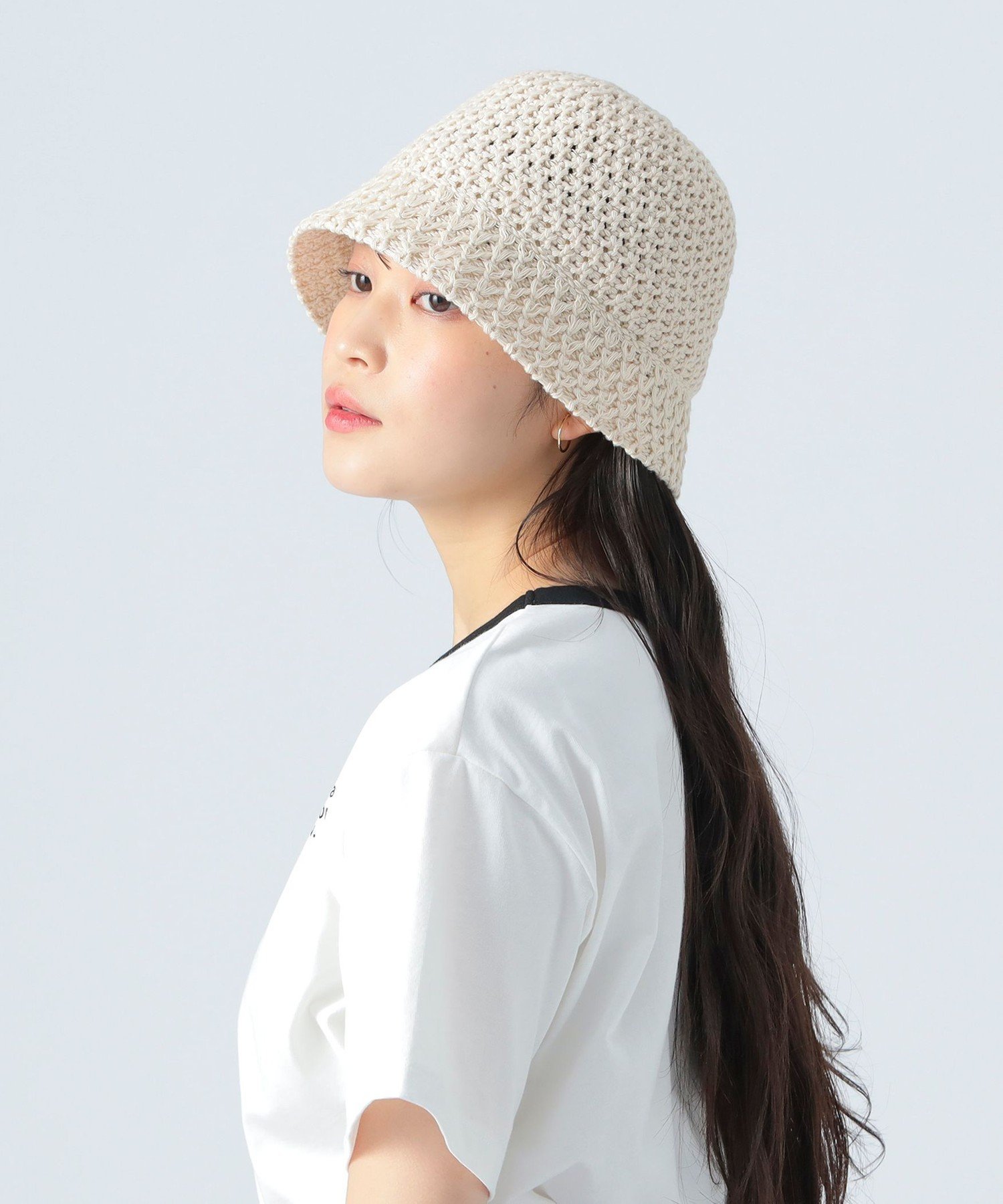【SALE／50%OFF】BEAMS HEART WOMEN 鍵編み風 クロシェハット ビームス ハート 帽子 ハット ブラウン ホワイト ブラック