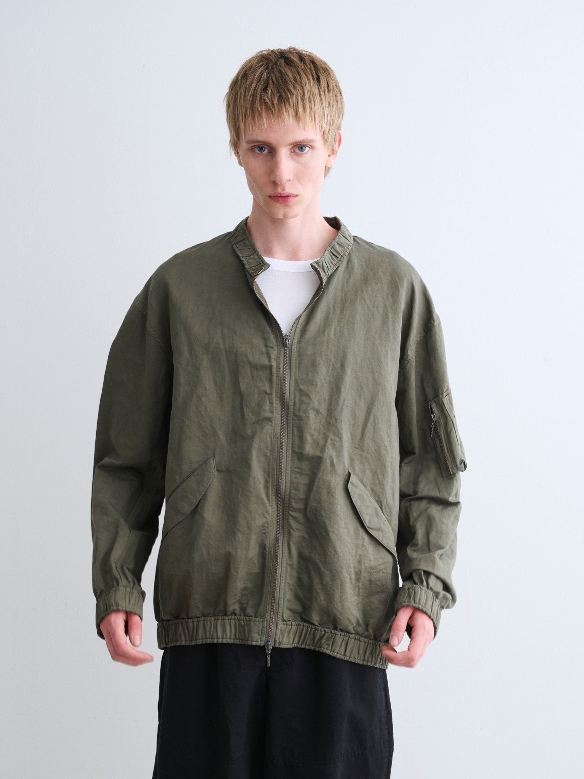 【SALE／50%OFF】three dots Men's garment dye linencotton jacket スリードッツ ジャケット・アウター その他のジャケット・アウター ブラック グレー グリーン【送料無料】