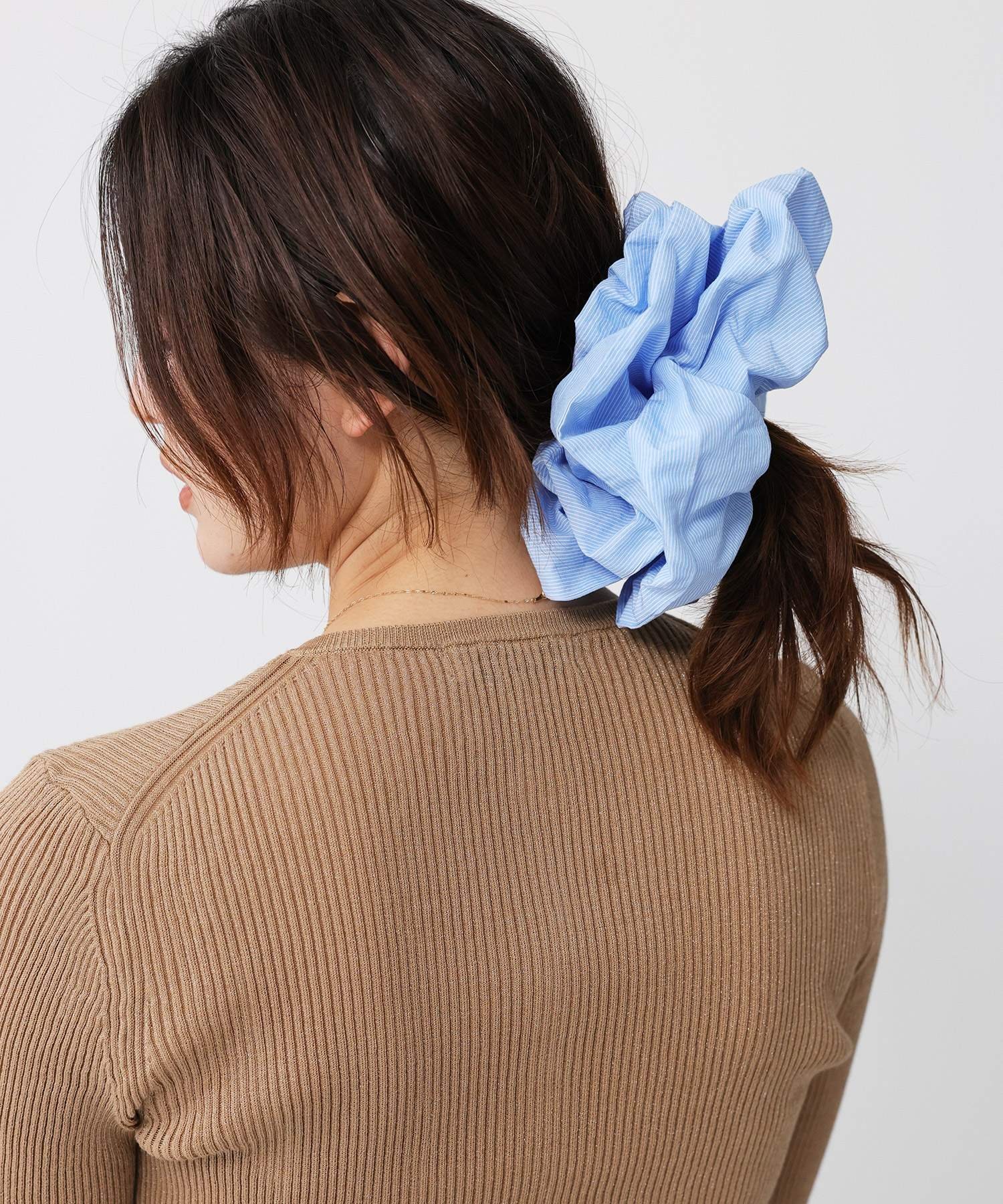 【SALE／20%OFF】BABYLONE ストライプシュシュ バビロン ヘアアクセサリー その他のヘアアクセサリー ブルー グリーン
