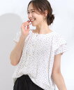 【SALE/20%OFF】SHOO・LA・RUE 【S-LL/ひんやり】きちんと見えで好印象 ドット柄デザイントップス シューラルー トップス シャツ・ブラウス ブラック ホワイト ネイビー