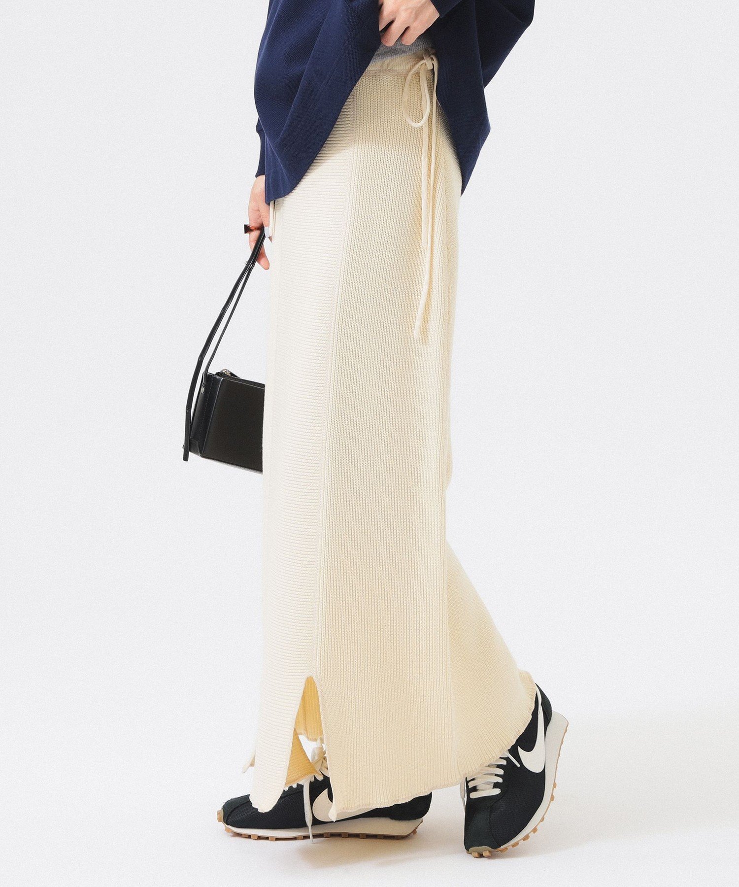 【SALE／50%OFF】BEAMS BOY 【1/15新規値下げ】ミリタリー ニット スカート 25AW ビームス ウイメン スカート その他のスカート ネイビー ブラウン ホワイト【送料無料】