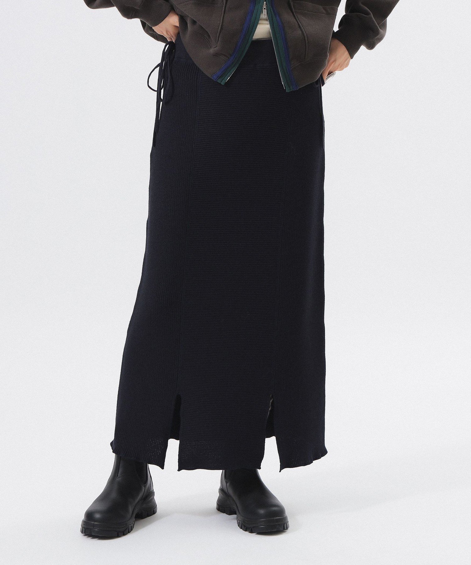 【SALE／50%OFF】BEAMS BOY 【1/15新規値下げ】ミリタリー ニット スカート 25AW ビームス ウイメン スカート その他のスカート ネイビー ブラウン ホワイト【送料無料】