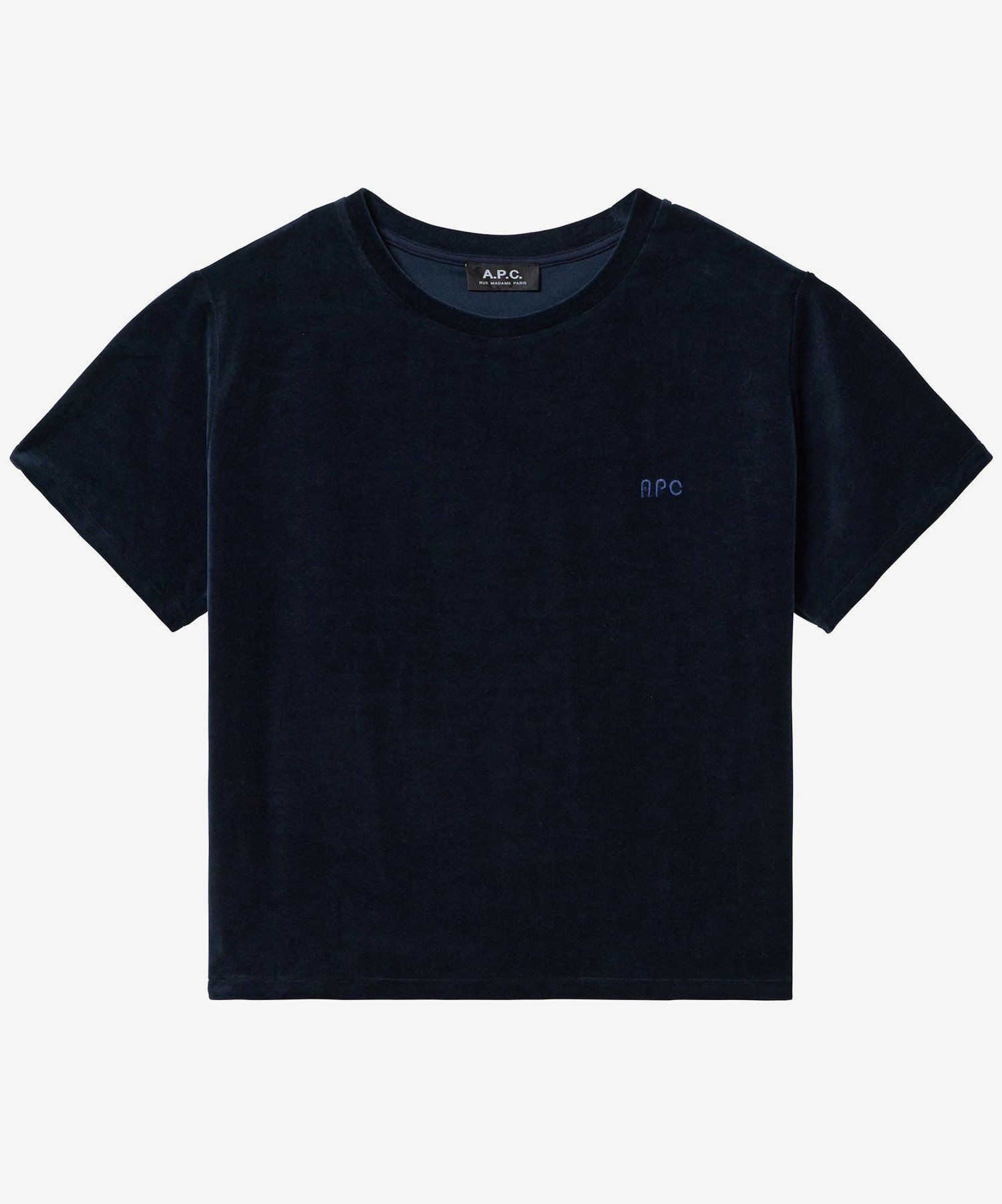 【SALE／20%OFF】A.P.C. ベロアTシャツ アー・ぺー・セー トップス カットソー・Tシャツ グレー ネイビー【送料無料】