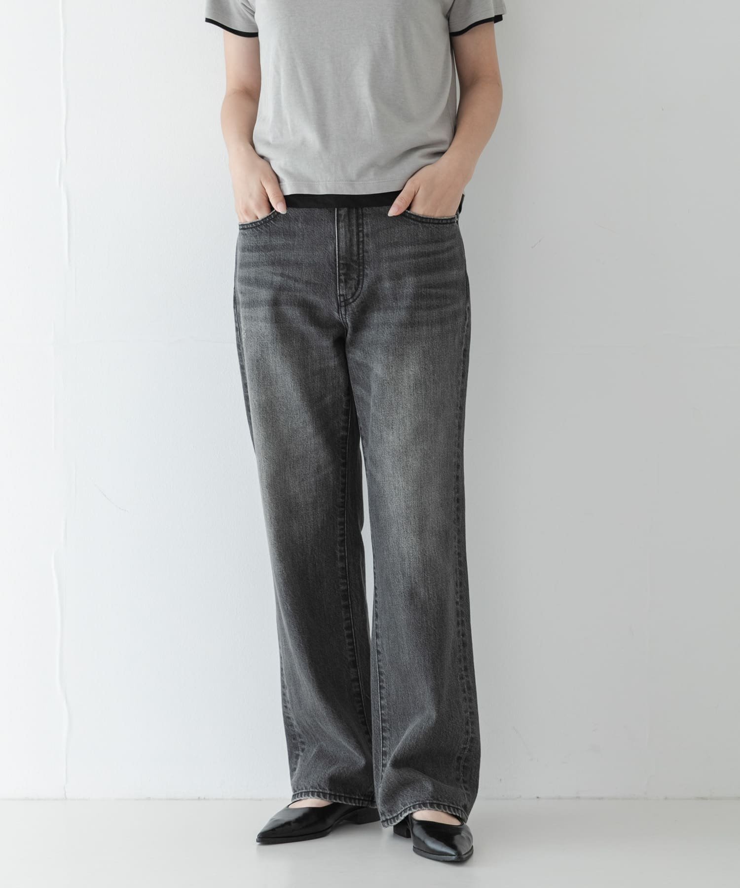 Sonny Label USEDLIKEストレートデニム サニーレーベル パンツ ジーンズ・デニムパンツ ブルー グレー
