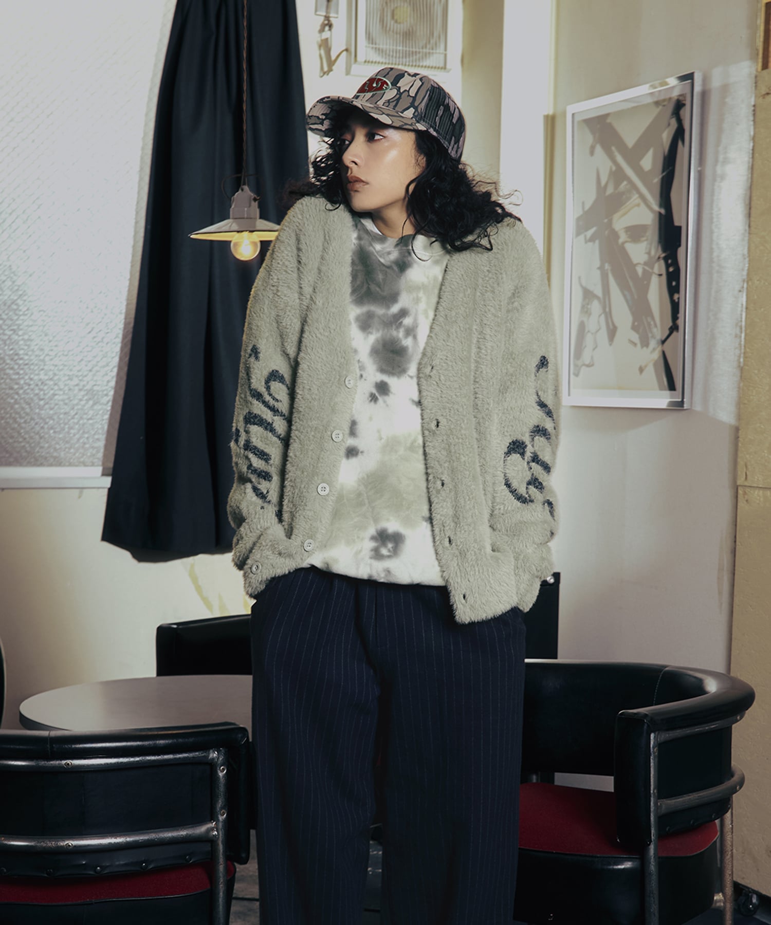 HUF THE CROWN CARDIGAN / HUF カーディガン ニット ハフ トップス カーディガン ブラック【送料無料】