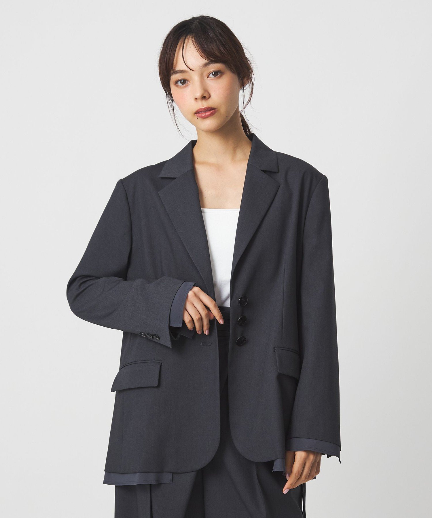 EMMEL REFINES ＜EMMEL REFINES＞EM タチキリ テーラード ジャケット ユナイテッドアローズ グリーンレーベルリラクシング ジャケット・アウター テーラードジャケット・ブレザー ベージュ グレー【送料無料】