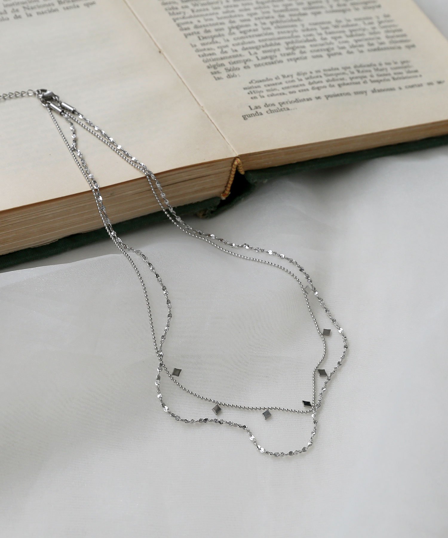 colleca la [stainless]ステンレス・2連モチーフネックレス＜金属アレルギー対応＞ コレカラ アクセサリー・腕時計 ネックレス シルバー ゴールド