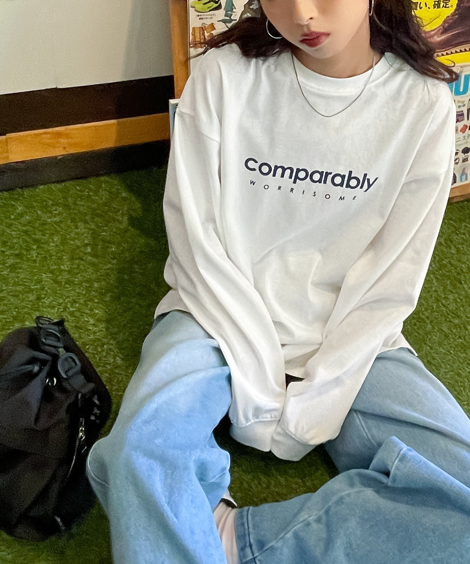 Chillfar 【c2430-31g】Chillfar アソートロゴプリントロンT チルファー トップス カットソー・Tシャツ ホワイト グレー ネイビー ブラック レッド