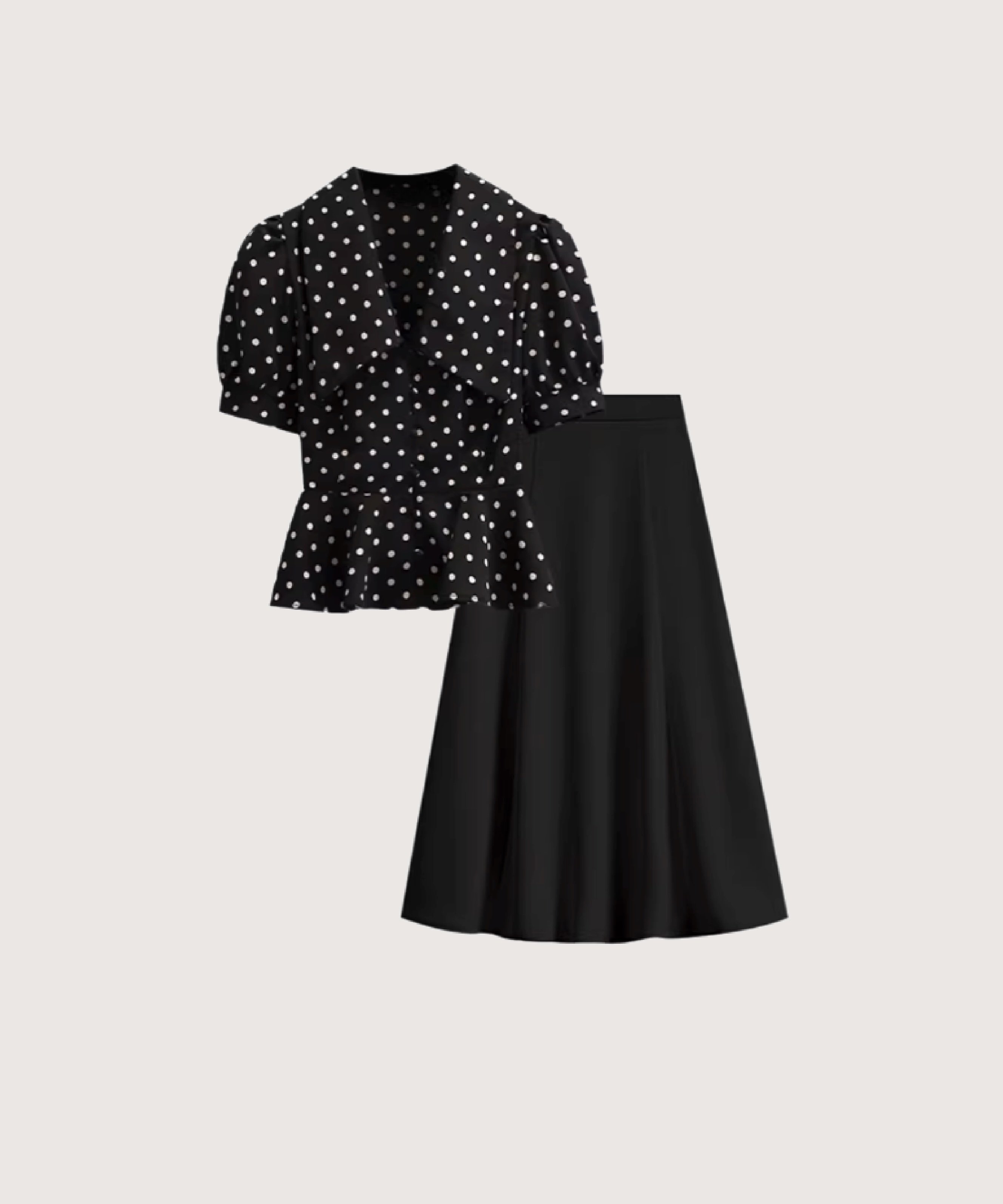 LA POMME petit Puff Sleeve Dots Set Up ラポミ・プチ オールインワン・オーバーオール その他のオールインワン・オーバーオール ホワイト【送料無料】
