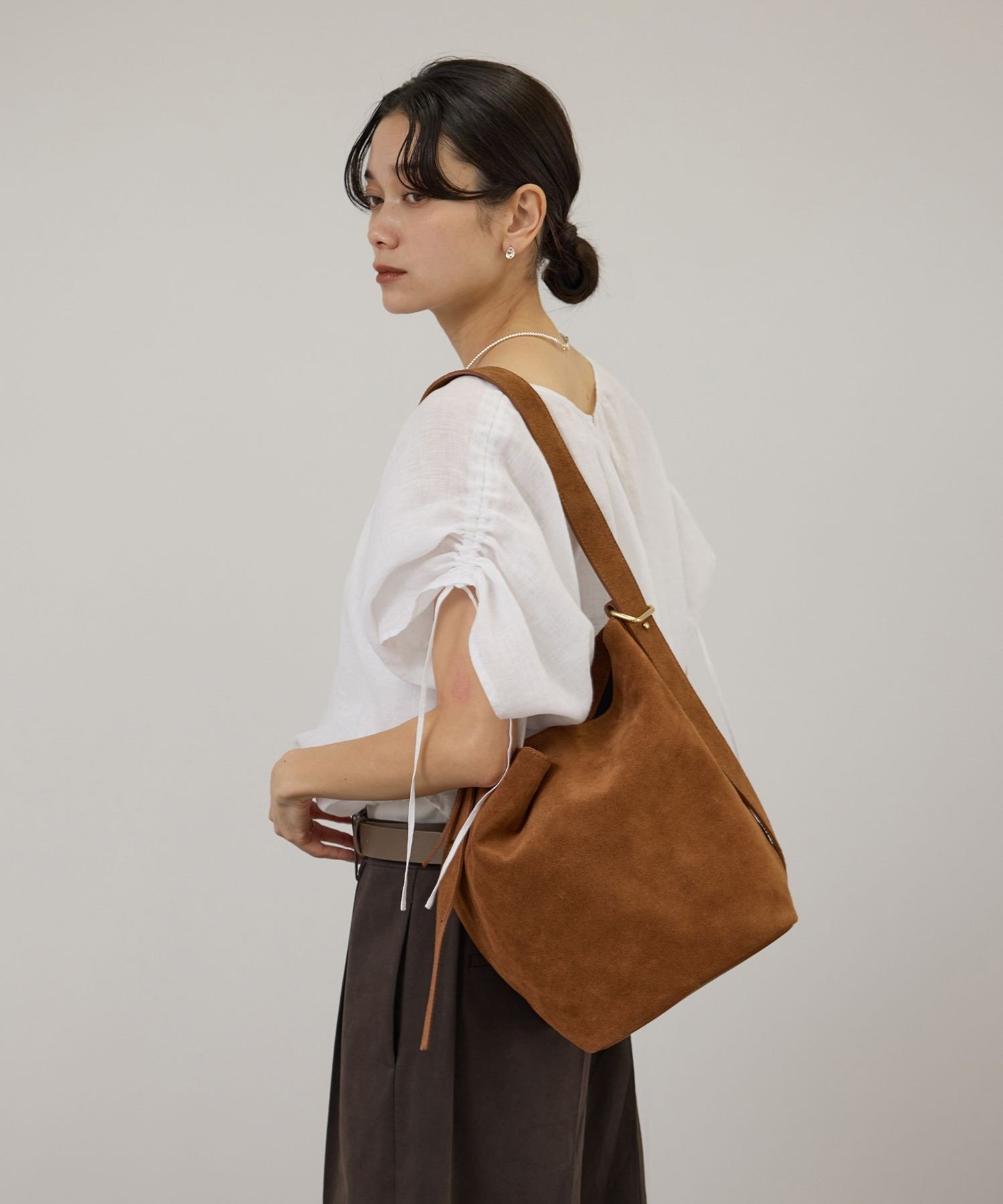 SALON adam et rope' 【AULENTTI(オーレンティ)】BUCKETBAG2 サロン アダム エ ロペ バッグ ショルダーバッグ ブラウン【送料無料】