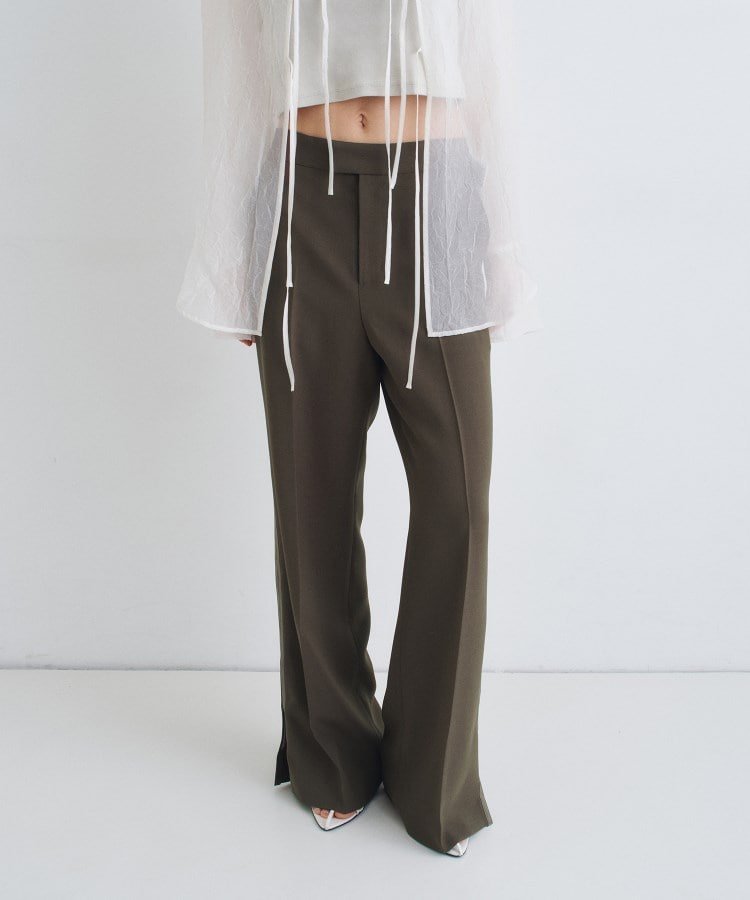 CODE A line zip trousers コードエー パンツ その他のパンツ ブラック