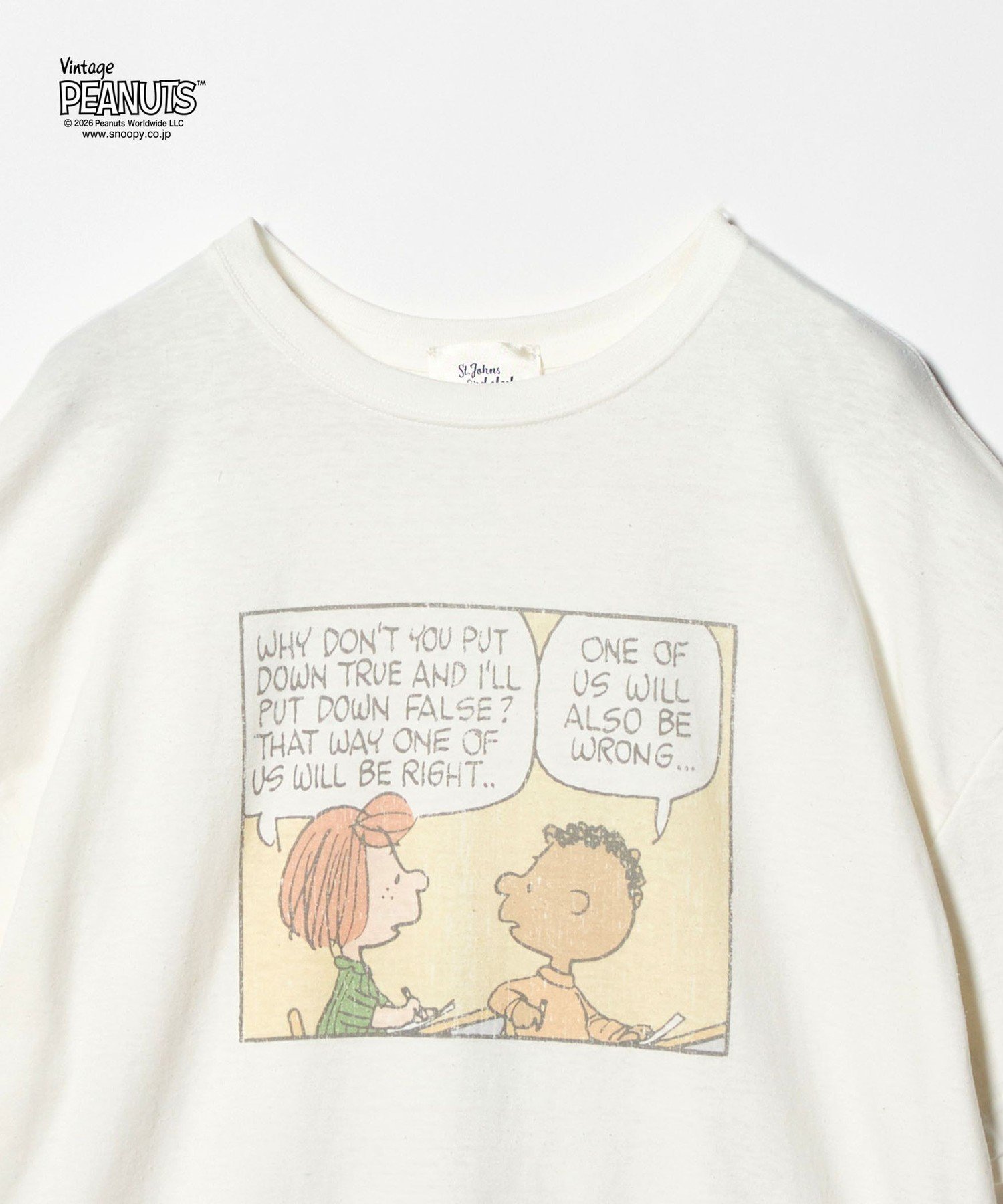 ＜ST.JOHNS 3RD CLUB＞PEANUTS プリントTシャツ 1＜ Select by EMMEL REFINES ＞ ユナイテッドアローズ グリーンレーベルリラクシング トップス カットソー・Tシャツ ホワイト