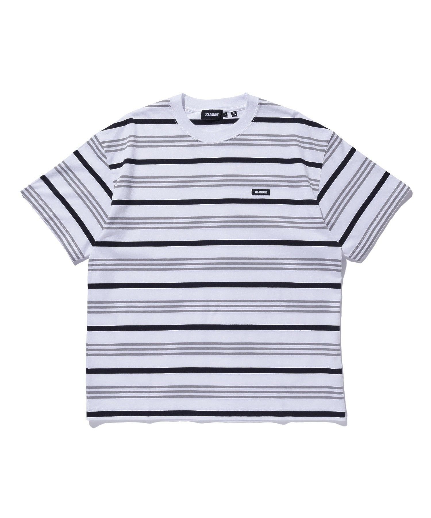 XLARGE STRIPE S/S TEE エクストララージ トップス カットソー・Tシャツ ホワイト グリーン ブルー