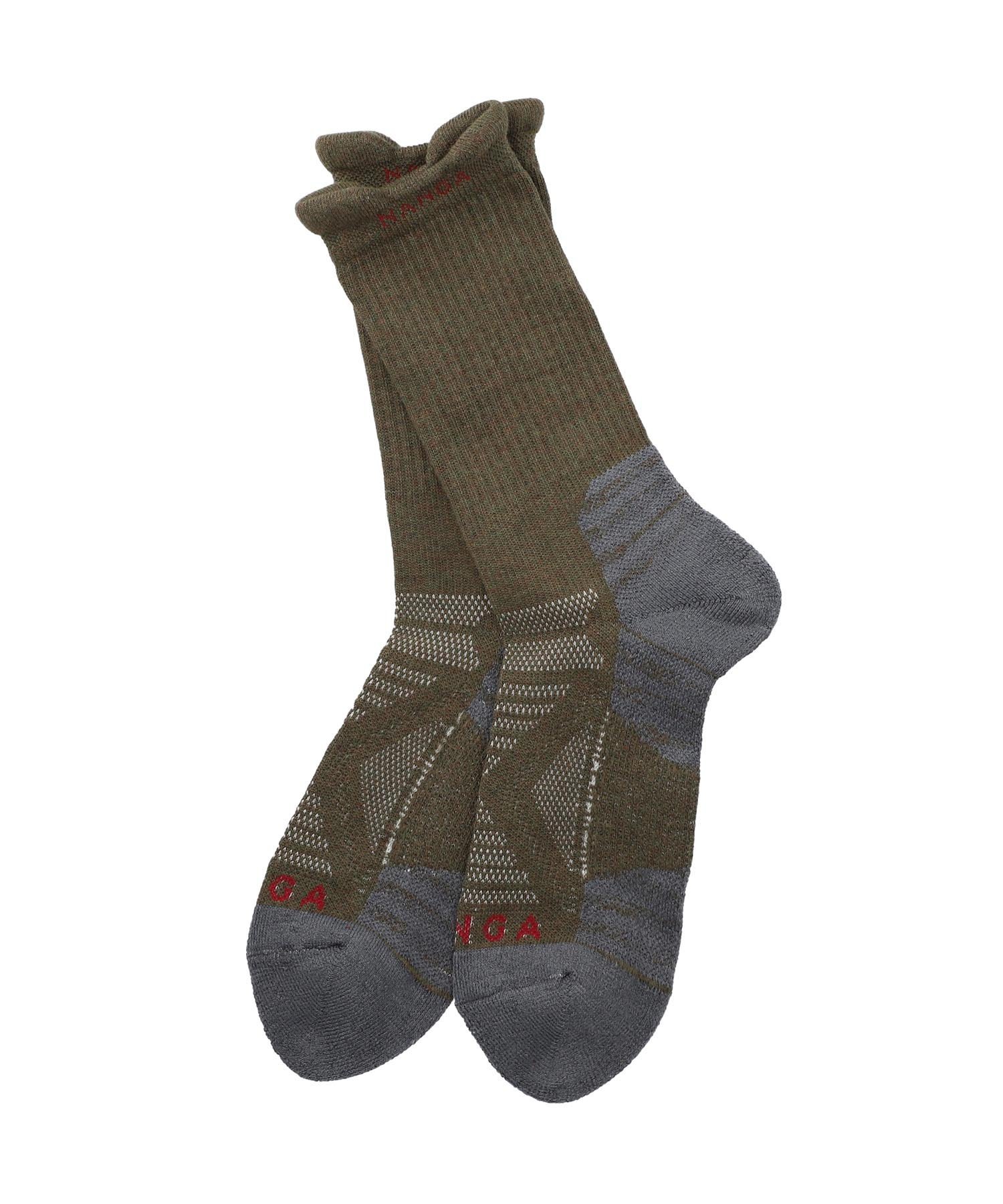 NANGA POWER STEP CREW SOCKS ナンガオンラインショップ 靴下・レッグウェア 靴下 カーキグリーン ブラウン 3