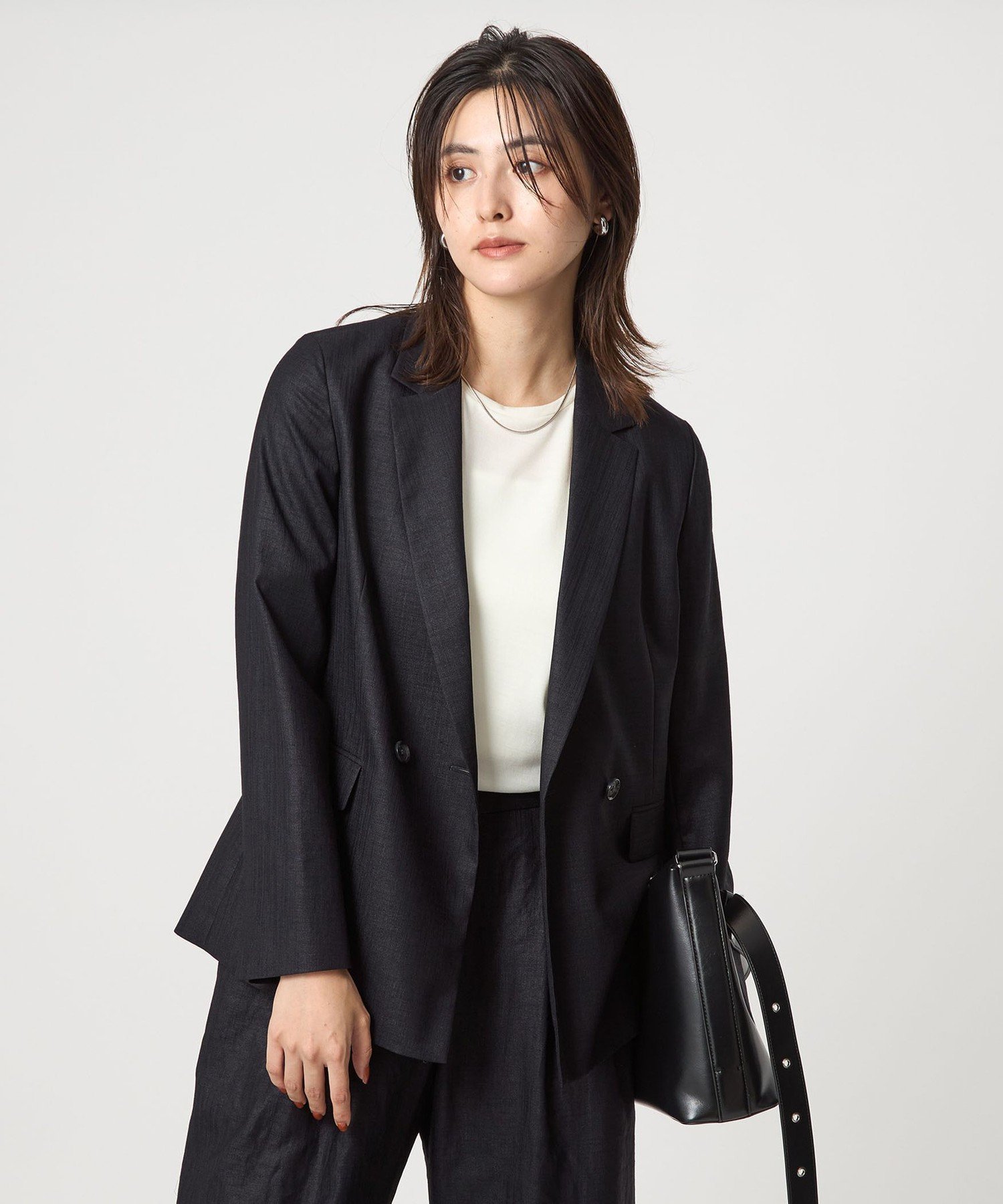 【SALE／50%OFF】UNITED ARROWS green label relaxing ライト エアリー ダブル ジャケット ユナイテッドアローズ アウトレット ジャケット・アウター テーラードジャケット・ブレザー ブラウン ネイビー【送料無料】 stylife-15708255 Rakuten Fashion サンプル画像3