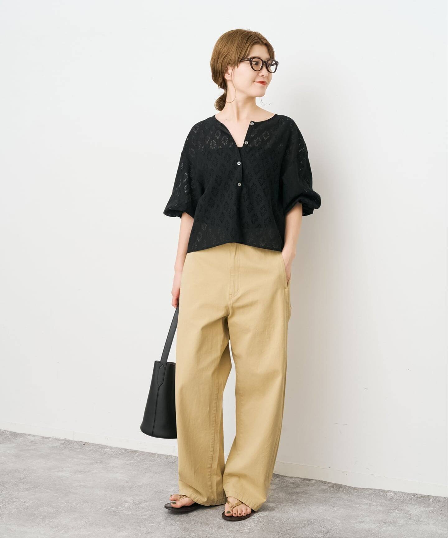 Spick & Span 《WEB限定 / 追加》レースボレロブラウス スピックアンドスパン トップス シャツ・ブラウス ブラック ホワイト