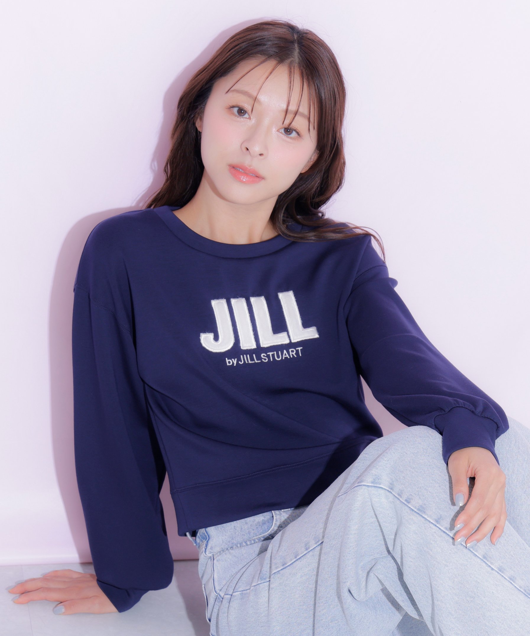 JILL by JILL STUART フェイクファーロゴスウェット ジル バイ ジル スチュアート トップス カットソー・Tシャツ グレー ピンク ネイビー