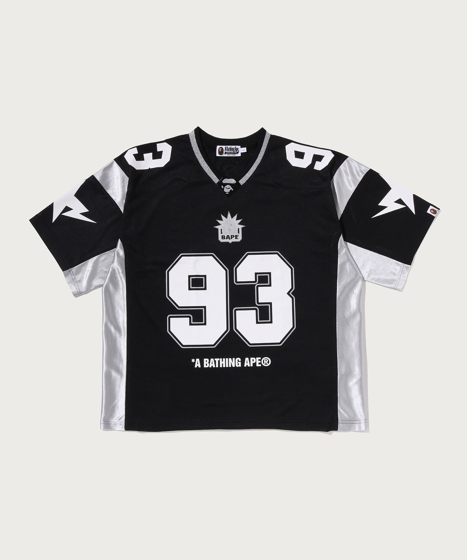 A BATHING APE SOLID CAMO JACQUARD MESH CROPPED FIT FOOTBALL JESEY ア ベイシング エイプ トップス カットソー・Tシャツ レッド ホワイト ブラック【送料無料】