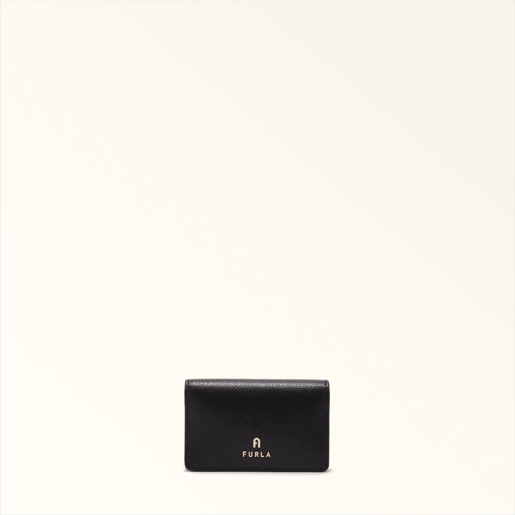 FURLA FURLA CAMELIA BUSINESS CARD CASE フルラ 財布・ポーチ・ケース 名刺入れ・カードケース ブラック【送料無料】