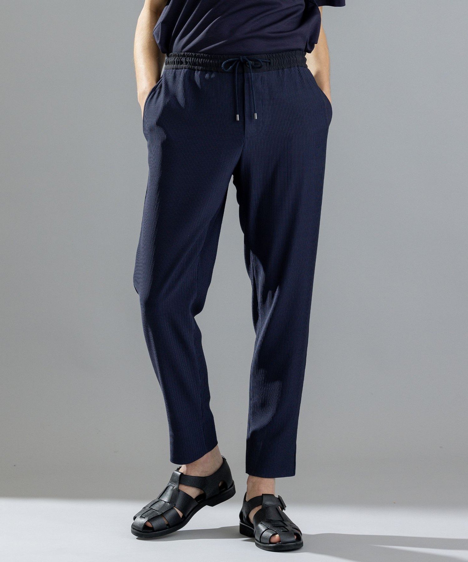 JOSEPH HOMME ソフトプリーツストレッチ / PEGG EASY ジョゼフ オム パンツ その他のパンツ ブラック ネイビー【送料無料】